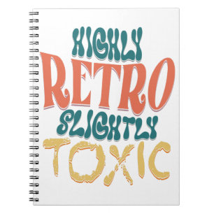Caderno Espiral Tipografia Vintage Altamente Retro e Ligeiramente