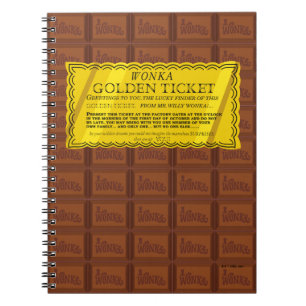 Caderno Espiral Tíquete do Ouro Willy Wonka