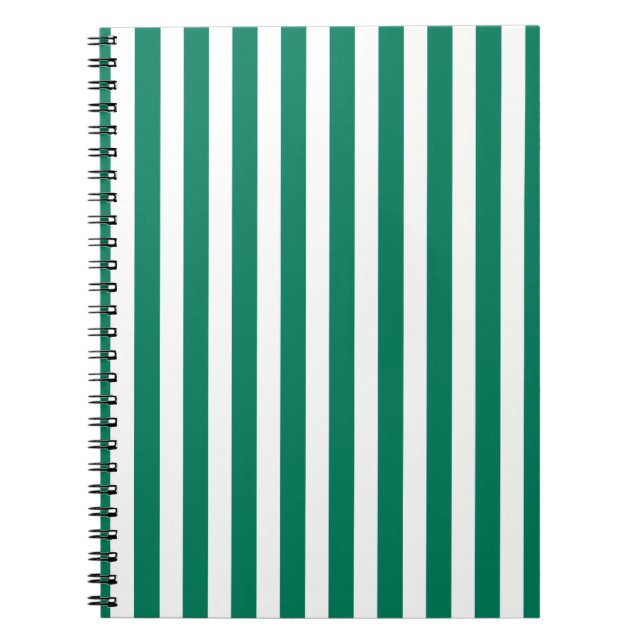 Caderno Espiral Tiras de doces verdes e brancas da floresta (Frente)