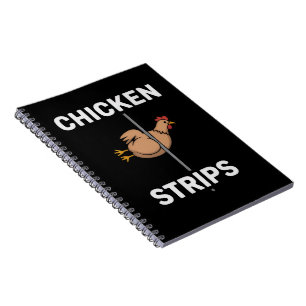 Caderno Espiral Tiras de Frango Pun Piadas Engraçadas Sarcásticas