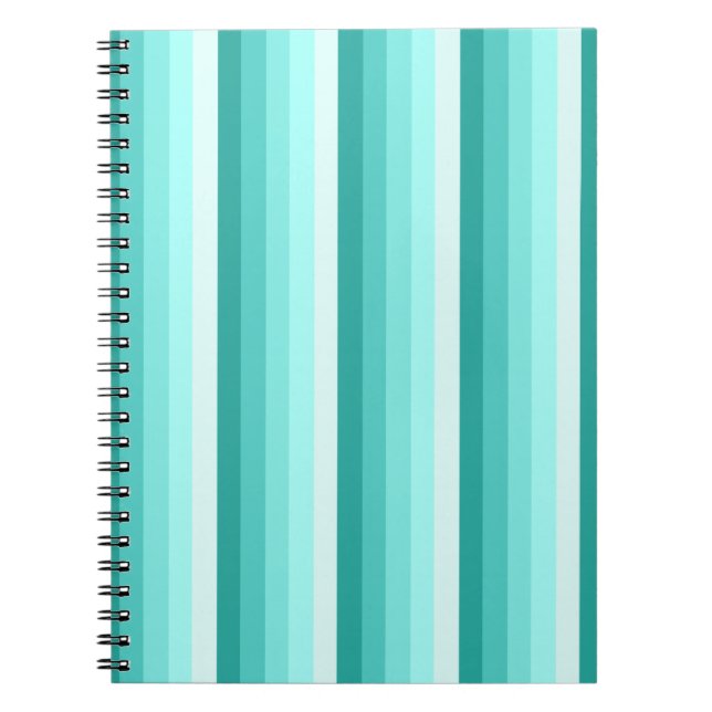 Caderno Espiral Tiras de sombra turquesa (Frente)