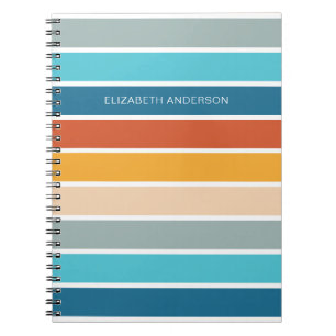 Caderno Espiral Tiras de Sunset Retroativo Modernas Personalizadas