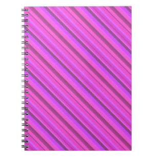 Caderno Espiral Tiras diagonais cor-de-rosa