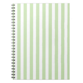 Caderno Espiral Tiras doces brancas e verdes claras