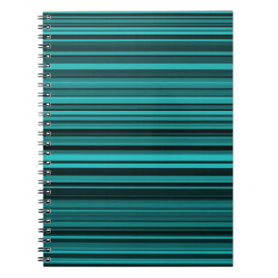 Caderno Espiral Tiras Pretas Teais