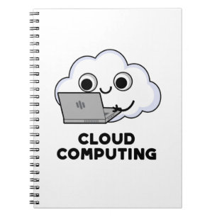 Caderno Espiral Tirinha engraçada de computação em nuvem e clima