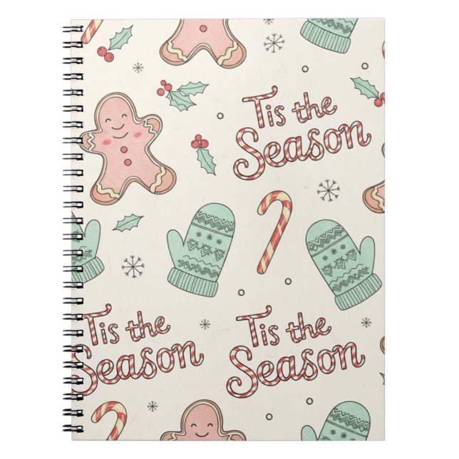 Caderno Espiral Tis the Season Christmas Doodle Notebook | Cute  (Frente)