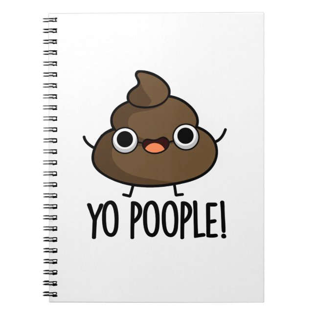 Caderno Espiral Título Engraçado de Cocô de Gente Pun (Frente)