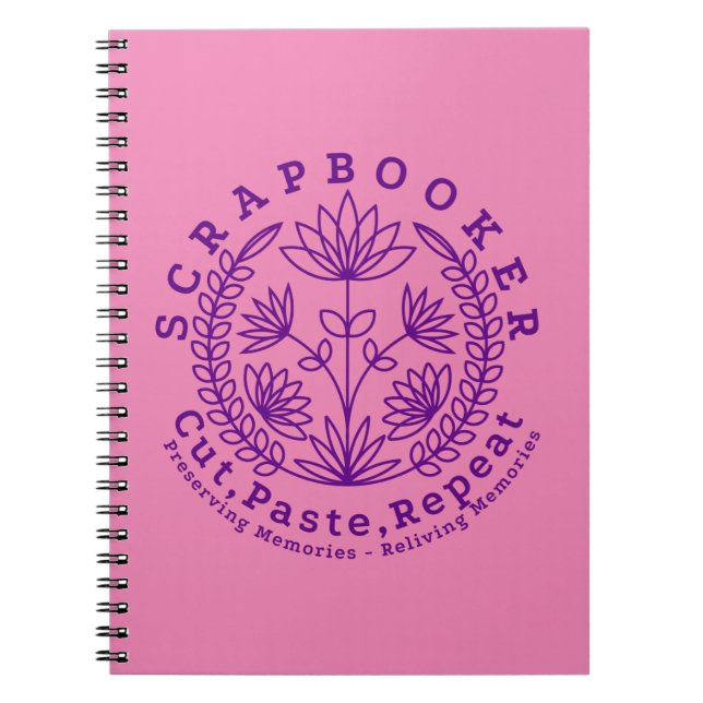 Caderno Espiral Título: "Scrapbookers - Cortar, Colar e Repetir" (Frente)