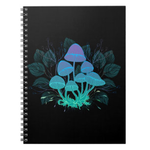 Caderno Espiral Toadstools em arbustos