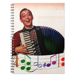 Caderno Espiral tocador de acordeão