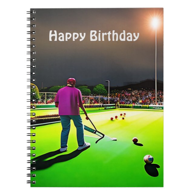 Caderno Espiral Tocando Twilight Lawn Bowls, Notebook de aniversár (Frente)