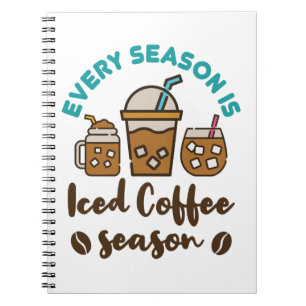 Caderno Espiral Toda Estação É Estação de Café Gelado