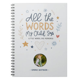 Caderno Espiral Todas as Palavras que Meu Filho Diz Citação