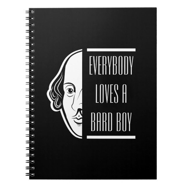 Caderno Espiral Todo Mundo Adora Um Bard Boy Shakespeare Thespian (Frente)