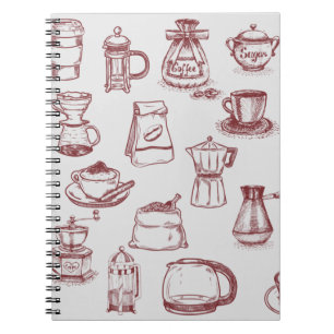 Caderno Espiral Todo para un Café y color café