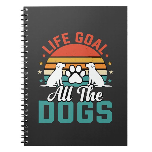 Caderno Espiral Todos Os Cães Amante De Cães Retrô (Frente)
