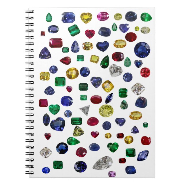 Caderno Espiral Todos os Gemstones Coloridos (Frente)