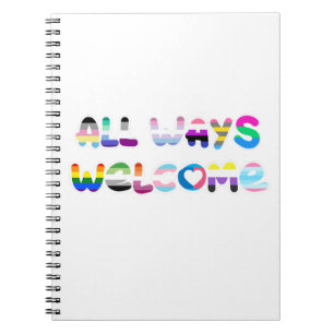 Caderno Espiral Todos os modos de boas-vindas LGBTQIA+ inclusão de