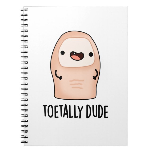 Caderno Espiral Toeteal Cara Engraçado Pun Toe Grande (Frente)