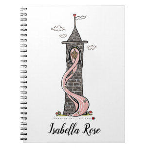 Caderno Espiral Tom de pele escura da Princesa Rapunzel Personaliz