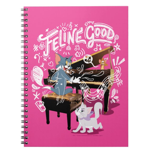 Caderno Espiral Tom & Jerry Tocam Piano - Felino Bom (Frente)