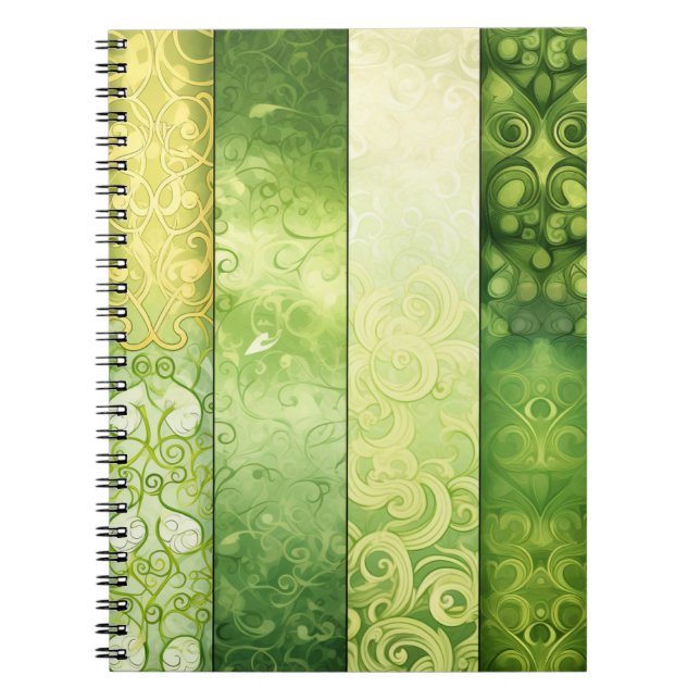 CADERNO ESPIRAL TOM VERDE ORNAMENTAL TEMA CÉLTICO IRLANDÊS (Frente)