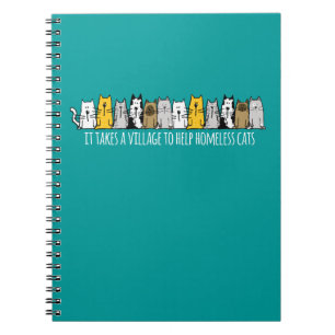 Caderno Espiral Toma a uns sem abrigo da ajuda da vila gatos