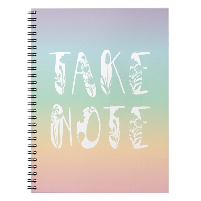 Caderno Espiral "Toma nota" Pastel Rainbow (Frente)
