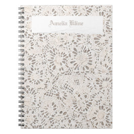 Caderno Espiral Tomate Girl Aestic Vintage Lace and Linen