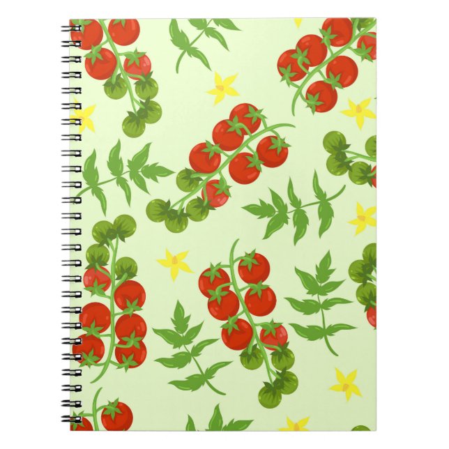 Caderno Espiral Tomate Tango: Impressão de vegetais venenosos (Frente)