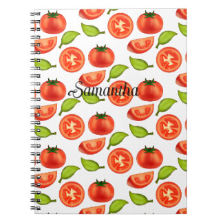 Caderno Espiral Tomates E Folhas De Orégãos