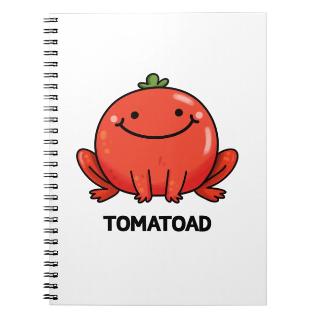 Caderno Espiral Tomatoad Piada de Tomate Sapo Engraçado  (Frente)