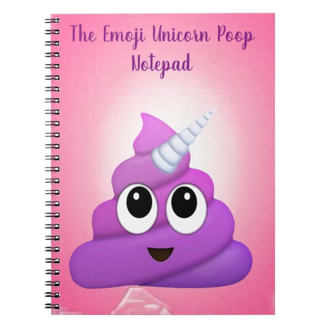 Caderno Espiral Tombadilho mágico personalizado Emoji do unicórnio (Frente)