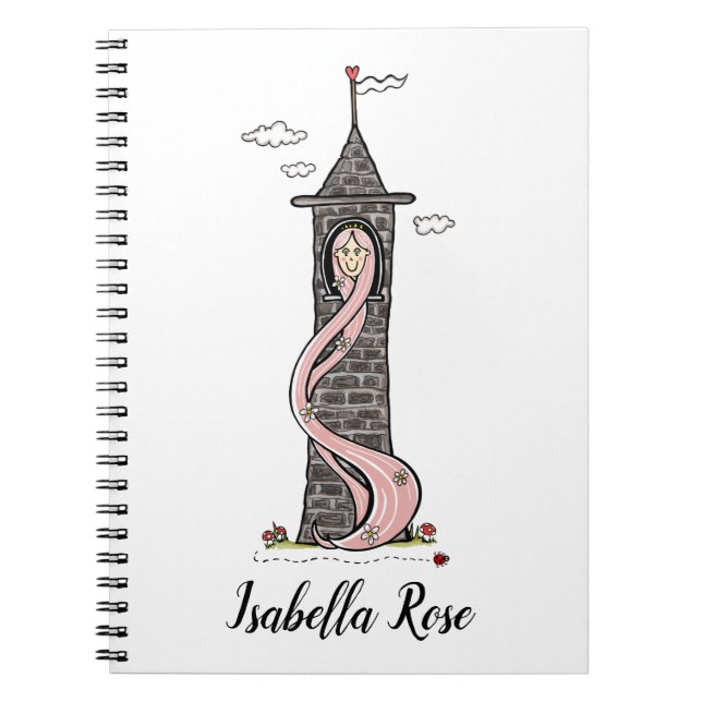 Caderno Espiral Tone de pele leve da Princesa Rapunzel Personaliza (Frente)