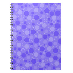 Caderno Espiral Tons de roxo lilás com bolinhas em estilo retrô do