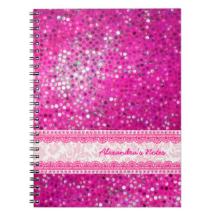 Caderno Espiral Tons Rosa Quentes - Textura Luminosa - Monograma 2
