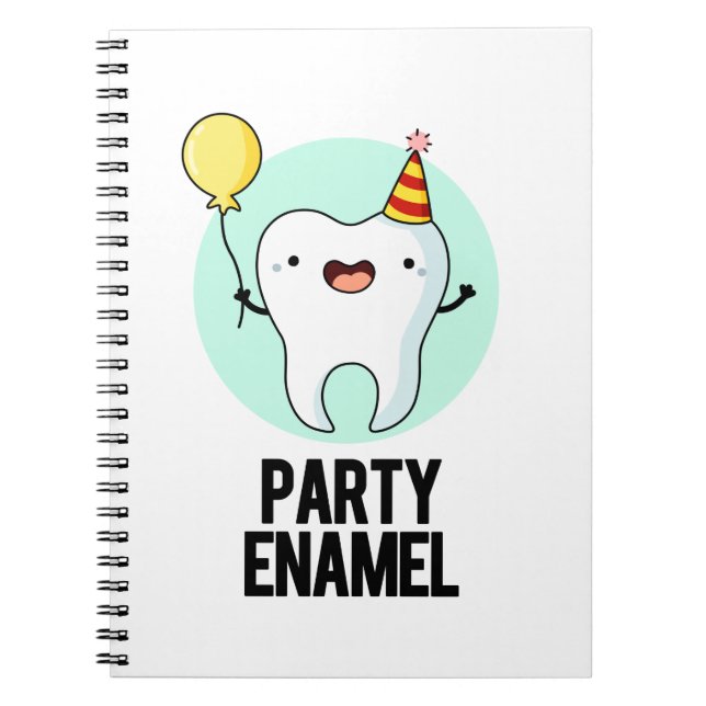 Caderno Espiral Tooth Enamel Funny do Partido (Frente)