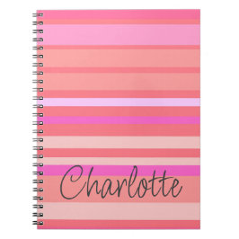 Caderno Espiral Toques Rosa de Nome Personalizado