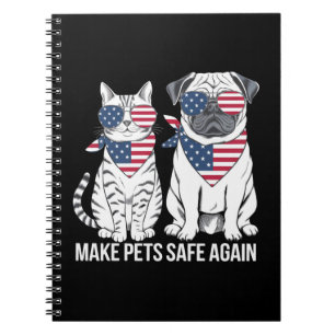 Caderno Espiral Torne Os Animais Seguros Novamente Trump Harris De