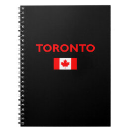 Caderno Espiral Toronto Canada Flag Dark Color (Cor de escuridão d