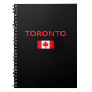 Caderno Espiral Toronto Canada Flag Dark Color (Cor de escuridão d
