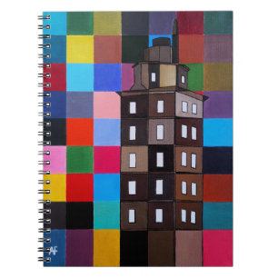 Caderno Espiral Torre de Hércules Pintura Abstrata por Alfred Fox