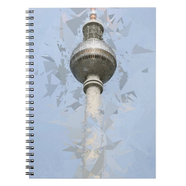 Caderno Espiral Torre de TV de Berlim Arte de Viagem Abstrata Alem (Frente)