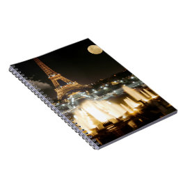 Caderno Espiral Torre Eiffel à Noite