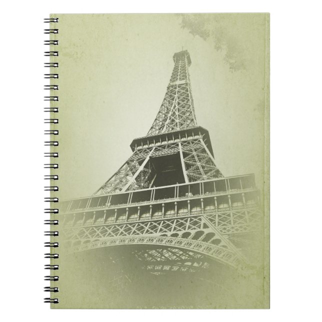 Caderno Espiral Torre Eiffel em tom sépia (Frente)