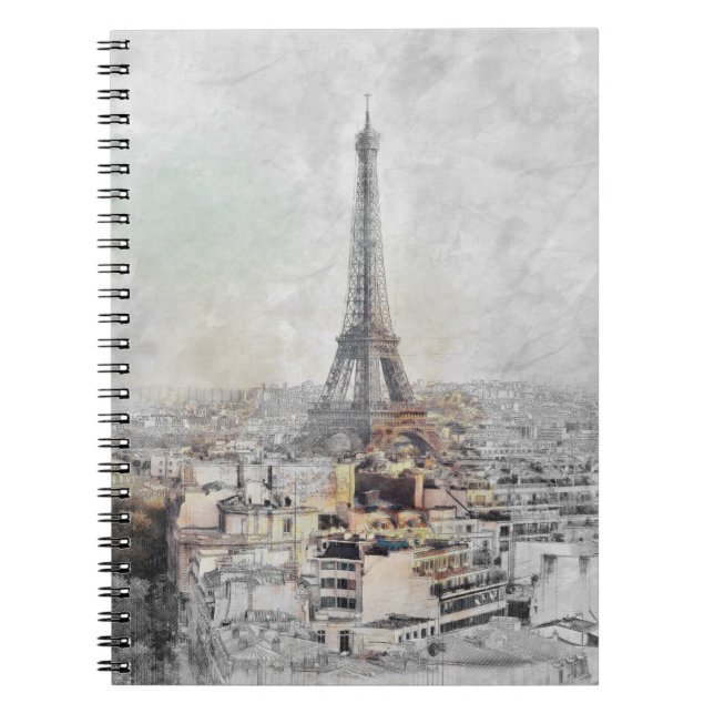 Caderno Espiral Torre Eiffel. Paris, França (Frente)
