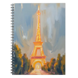 Caderno Espiral Torre Eiffel   Paris França Pintura Aquarela