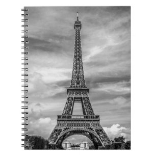 Caderno Espiral Torre Eiffel Preta e Branca Paris França
