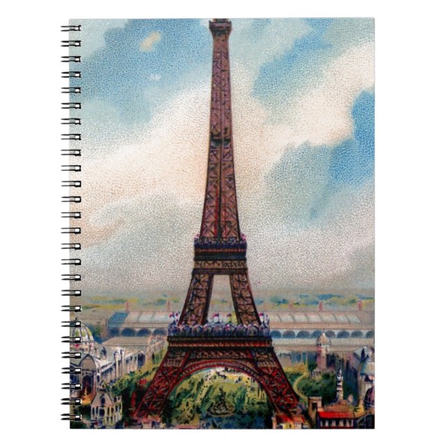 Caderno Espiral Torre Eiffel Vintage (Frente)
